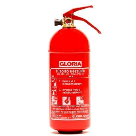 Gloria tűzoltó készülék 2kg ABC-por Típus: PD 2 GA 89 B