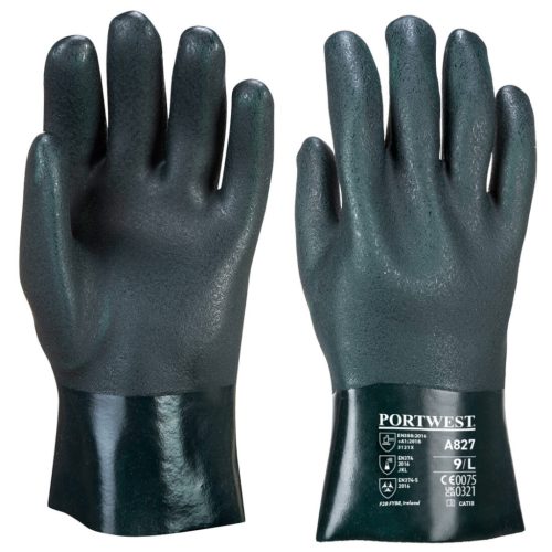 A827GNRXL Portwest Duplán mártott PVC védőkesztyű 27 cm