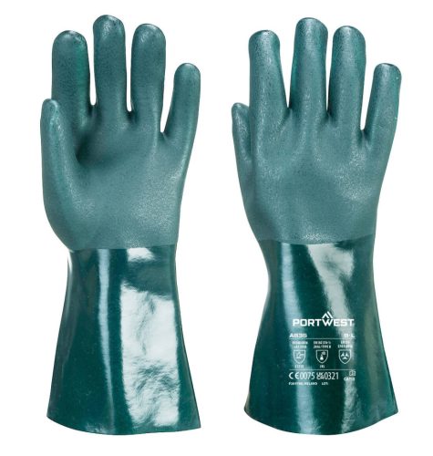 A835GNRXL Portwest Duplán mártott PVC védőkesztyű 35cm